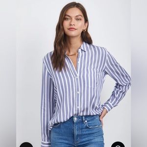 Rails blue striped button up